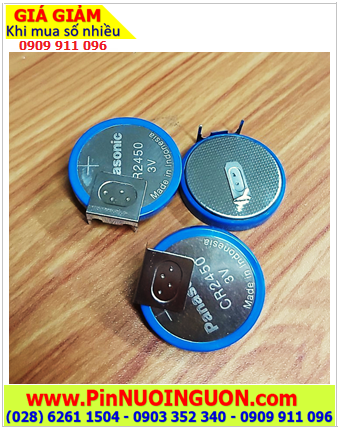 Panasonic CR2450/G1AN; Pin CMOS 3v lithium Panasonic CR2450/G1AN (chân thép 3 chấu hàn) chính hãng /Xuất xứ Indonesia